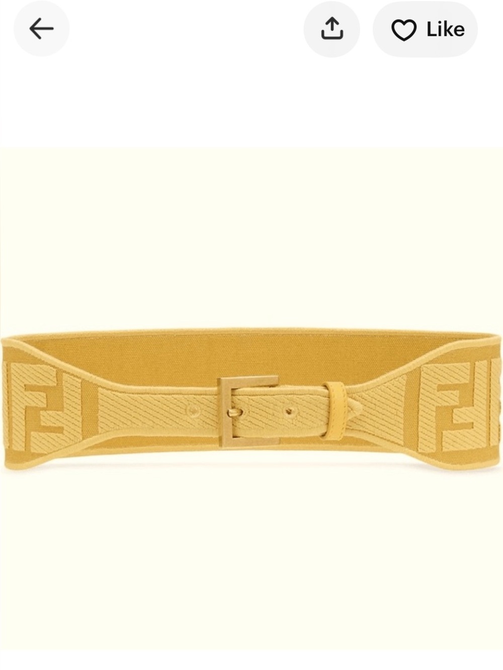 Fendi Yellow FF Logo Stretch Belt with Buckle 75 cm .  Small